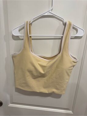 Women's Yellow Crop Sports Bra Tank Top